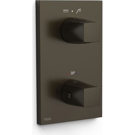 TRES 21125001KMB THERM-BOX Pieza Vista para Caja Empotrada de 2 Vías Color Negro Bronce - ref: 21125001KMB
