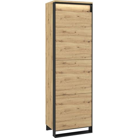 Étagère Luliru 101 , Avec des portes, Fermé, Stratifié, MDF, Le nombre de portes: 1, Nombre de tiroirs: 0, 195x60x41cm, LED: Disponible (1/5)
