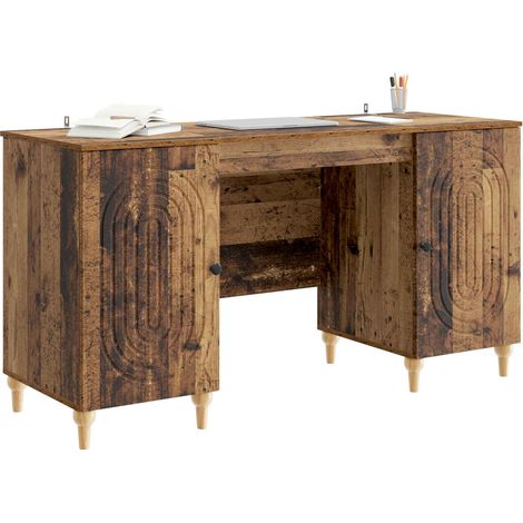 Maison Exclusive - Schreibtisch mit Regal Altholz 142,5 x 50 x 75