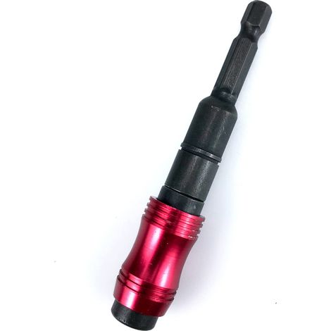 Rallonge pour embout de tournevis multi-angles, version étendue, tournevis électrique magnétique puissant, poignée hexagonale, rallonge autobloquante à dégagement rapide, rouge et noir (long). (1/5)