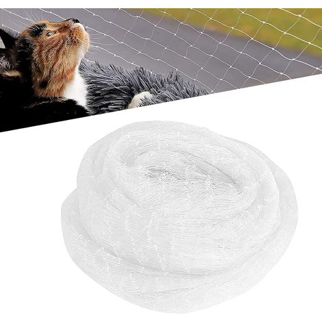 Filet pour chat transparent : 3 x 10 m, filet de protection pour chat pour balcon, sans perçage, filet de protection pour chat en nylon, peut être coupé, filet de sécurité pour verger (1/5)