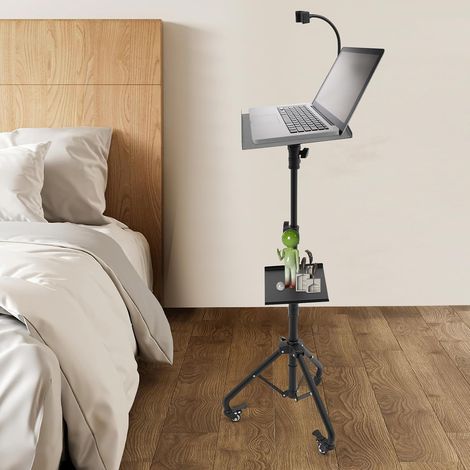 Multifunction Laptop Stand Projector Stand with 3 Wheels (with Brakes) Adjustable Height and Tilt for Laptop Projector Camera Outdoor Movie (1/5)
