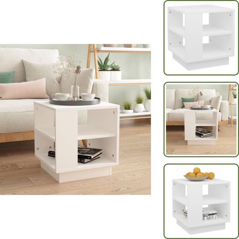 Couchtisch Weiß 40x40x43 cm Holzwerkstoff - Couchtisch - Wohnzimmertisch - Beistelltisch - Weißer Couchtisch - Moderner Couchtisch (1/5)