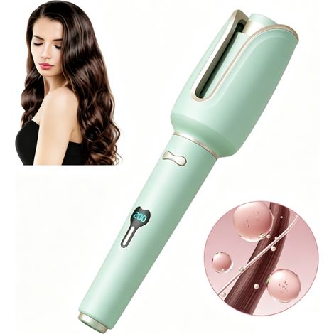 Fer à friser automatique végétal, styler les cheveux en céramique avec chauffe rapide, boîtier résistant à la chaleur, 4 réglages de température ajustables pour des boucles de salon à domicile (1/5)