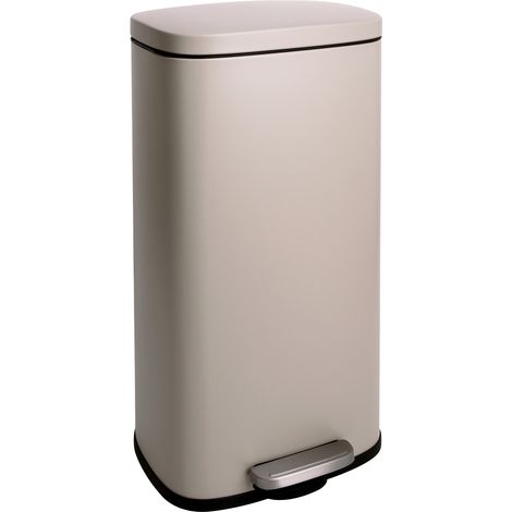 Poubelle SVITA TQ30 Taupe 30L à pédale avec couvercle à fermeture douce