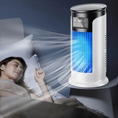 Mini climatiseur 3 en 1, ventilateur de bureau avec humidificateur et brumisateur, USB, refroidissement silencieux-AquaForge
