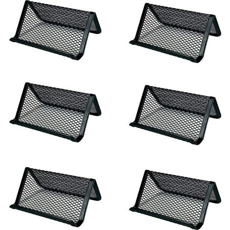 Porte-cartes de visite en métal noir Maille, présentoir à cartes professionnel pour bureau, support de rangement en treillis métallique, accessoire de bureau élégant (1/5)