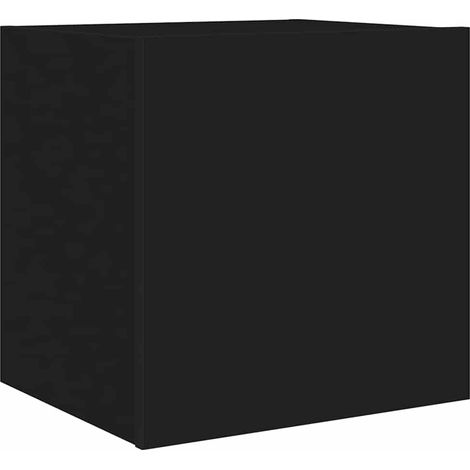 vidaXL Meuble TV mural avec lumières LED noir 40,5x35x40 cm