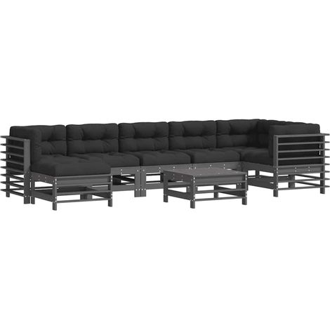 Maison Exclusive - Juego de muebles de jardín 8 pzas y cojines ma (1/5)