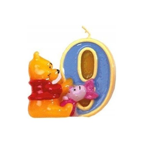 Candelina di compleanno "9" Winnie the Pooh e amici, 1 pz.