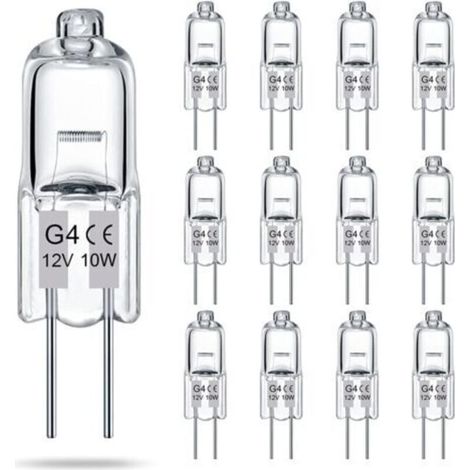 G4-Glühbirnen, 14er-Packung, 2-polige 12V 10W Halogenlampen, Typ T3 JC, Ersatz für Unterbauleuchten, Kronleuchter, Gartenbeleuchtung, dimmbar, warmweiß 2700K.