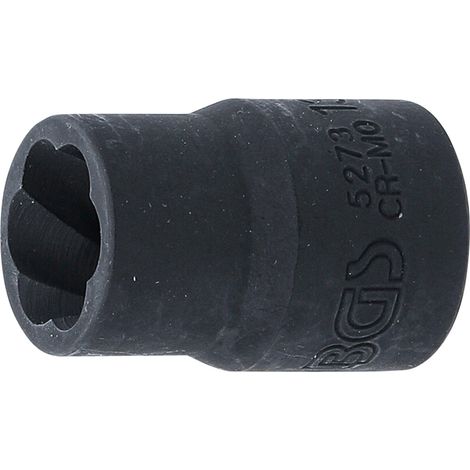 Llave de vaso de perfil en espiral / extractor de tornillos entrada 10 mm (3/8") 13 mm (1/4)