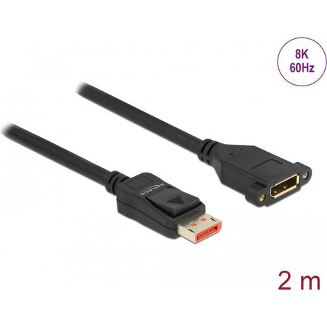 Delock Alargador DisplayPort instalaciÃ³n en panel 8K 60 Hz 2 m