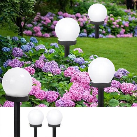 3 paquets de lampes à boule solaire LED, lampes de sol décoratives cour extérieure, lampe paysage jardin imperméable au crépuscule sans fil à l'aube. (1/5)