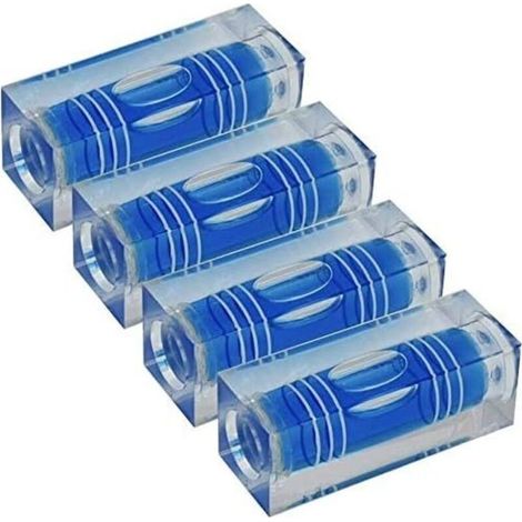 CSPARKV Lot de 4 mini niveaux à bulle haute précision à trois lignes - 40 x 15 x 15 mm - Bleu (1/4)