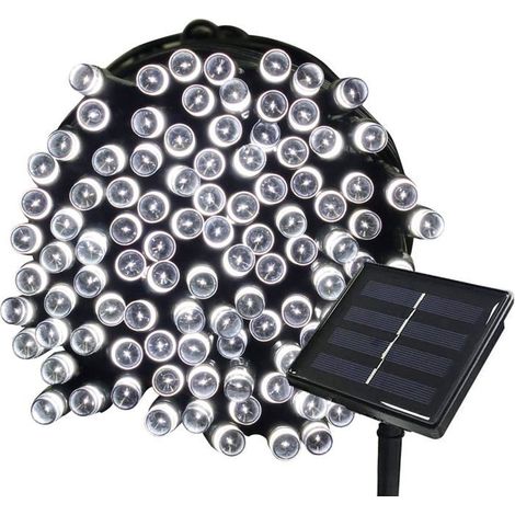 22M Guirlande Solaire 200 LED 8 Jeux de Lumière Guirlande Lumineuse pour Fête, Mariage, Anniversaire et Jardin Extérieur (Blanc)
