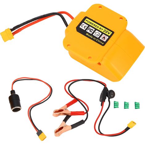 Câble de raccordement à pince Crocodile adapté à l'adaptateur de batterie d'outil électrique DCB206, Booster de voiture 8awg, résistant à la température 200 ℃ (1/5)
