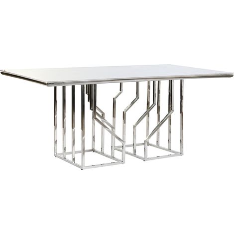 Esstisch in Stahlglas 180x90x75 ähnliches Glasstahlmaterial mehrfarbiger Farbfamilienfamilie Esstische und Details Details (1/5)