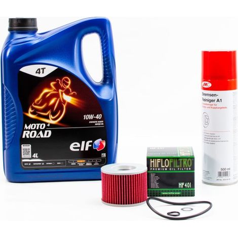 Kit Entretien Vidange Standard pour HONDA CB 400 F Four de 1974 à 1977 - ELF MOTO 4 ROAD 10w40 4L