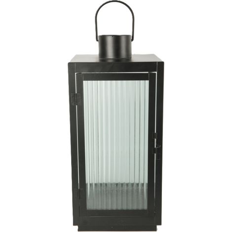 TrendLine Deko Laterne Metall 20 x 20 x 47 cm schwarz