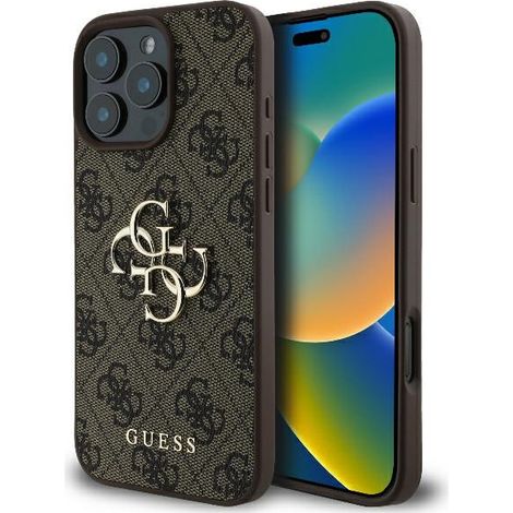 Guess GUHCP16X4GMGBR iPhone 16 Pro Max 6.9 custodia rigida marrone 4G Logo grande (1/5)
