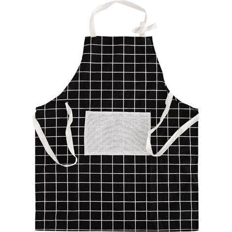 Tabliers avec poche, tablier à bavette réglable, tablier à bavette mignon pour hommes et femmes, cuisine, cuisine, dessin, bricolage, pâtisserie, carreaux noirs, Noir , taille unique (1/5)