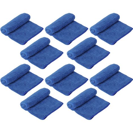 10 Stück weiche, blaue Mikrofasertücher für Küche und Haushalt (1/5)