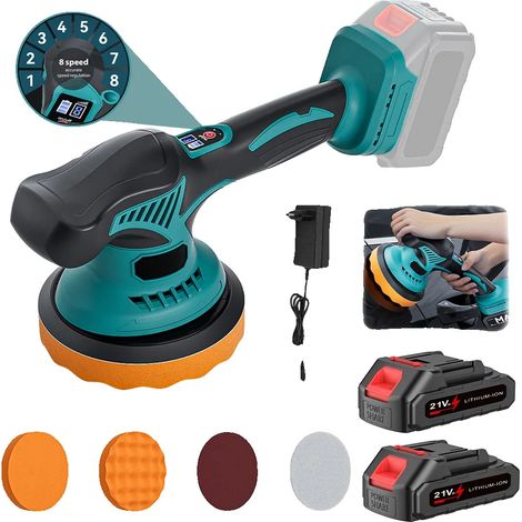 Machine à polir, Vitesse réglable, Compatible avec les batteries au lithium, 2 Batterie 1 Prise EU (1/2)