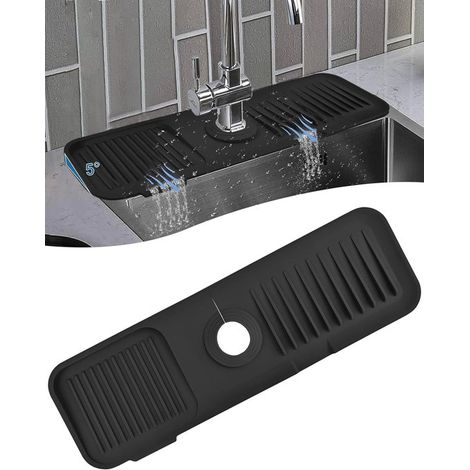Tapis de cuisine antidérapant – 37 x 14 cm – Pour égouttoir, bar et évier – Absorbe l'eau (1/2)