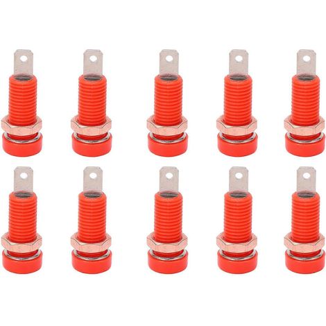 10 Stück 4-mm-Bananenbuchsen-Anschlussadapter für elektronische Instrumente (Rot)