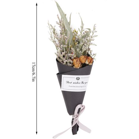 1 bouquet de fleurs séchées, rose artificielle décorative pour la maison, un mariage ou un cadeau (2) (1/5)
