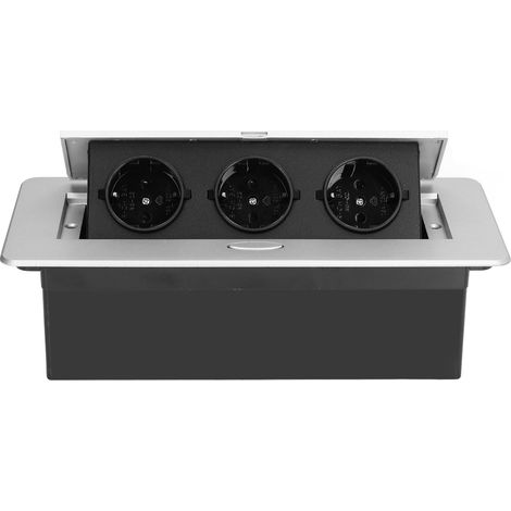 Ensemble de boîtier de cache-prise de courant escamotable encastrable au sol, norme européenne 250 V 16 A (1/5)