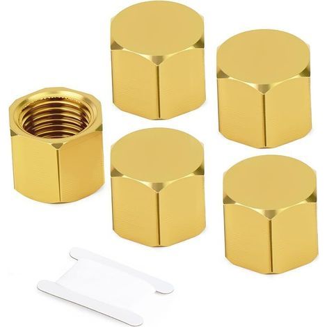 Tappo per tubo in ottone da 1/8" BSP in 5 pezzi, raccordo a spina femmina filettato BSP per estremità del tubo GO-482SS (1/5)
