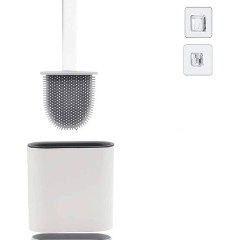 ZOLGINAH Brosse de Toilettes à Séchage Rapide, Brosse WC Suspendue en Silicone Antibactérienne avec Support Hygiénique (1/5)