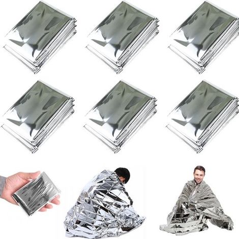 6 piezas，210 x 160 cm，manta de supervivencia，manta de emergencia para exteriores，manta térmica de emergencia，manta de supervivencia de emergencia (1/5)
