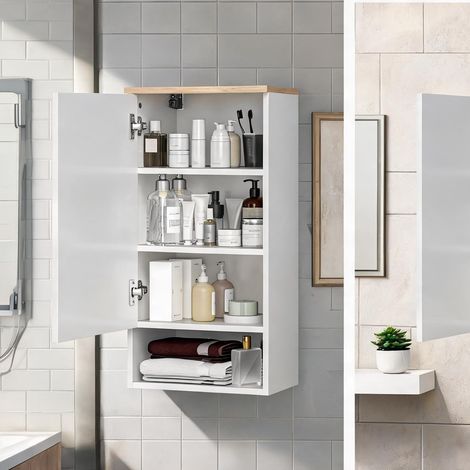 Meuble de salle de bain coloris blanc 40 x 27 x 77 cm (1/5)