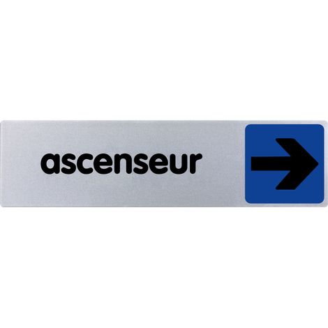 Plaque de porte Ascenseur flèche à droite - couleur 170x45mm - 4032580