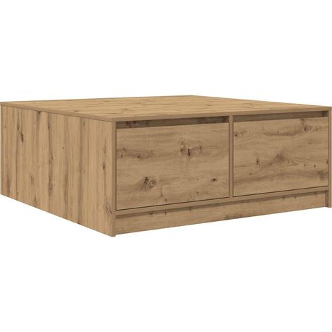 Table basse,Table d'appoint,Table de Salon avec tiroirs chêne artisanal 100x100x40 cm CFW67818 (1/5)