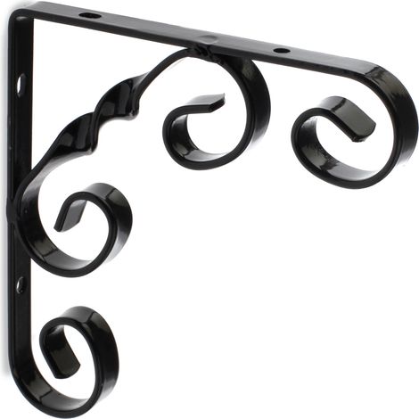 Escuadra para Estantería de Forja en Acero  Negro  Medidas 12127130 mm  Sistema de Fijación Atornillado  1 Unidad -