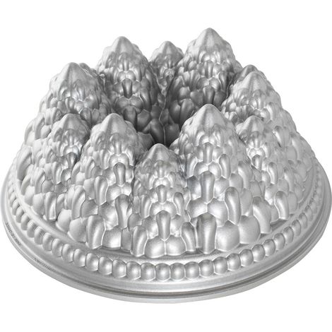 Moule à gâteaux Forêt de sapins Bundt Nordic Ware Silver en fonte d'aluminium (1/3)