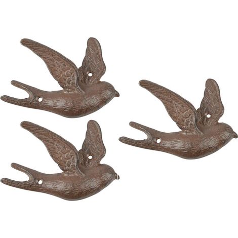 Crochet en fonte vol d'oiseau (Lot de 3) (1/2)