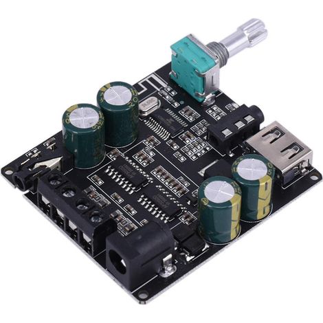 Carte Amplificateur Audio - Bluetooth 5.0 - 100 W x 2 - Entrée 5-27 V CC - USB AUX - Impédance 4-16 Ohms (1/5)
