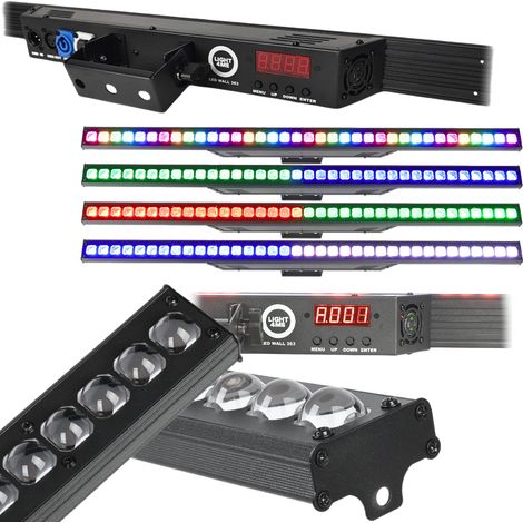 Tira de luces LED LIGHT4ME para pared, 363 LED DMX, 36x3W RGB SMD 3535, con soporte de montaje y lente convexa. (1/5)