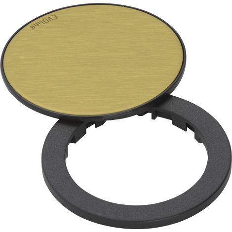 EVOline One Abdeckring mit Drehdeckel Schwarz/Messing (1/5)
