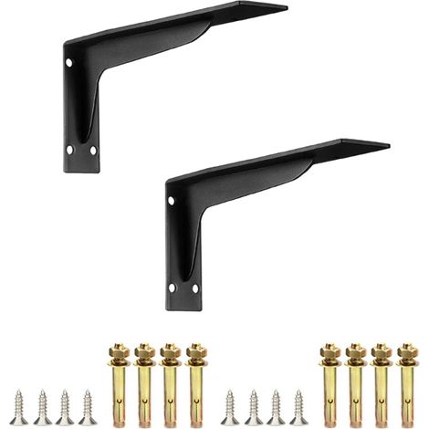1 Paar Metall-Regalhalterungen zur Wandmontage für schwebende Regale, L-förmiger Winkel - AquaForge