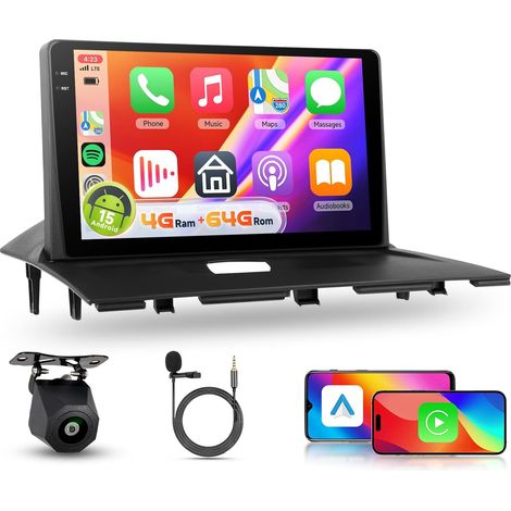 【4+64G】 Carplay Autoradio pour Jumpy 2/Expert/Scudo/Proace 2007-2016, 9 Pouces Ecran in-Cell Autoradio avec BT/Android Auto/WiFi/GPS/RDS/FM/USB/DSP+Caméra de Recul (1/5)