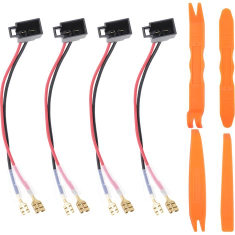 4 Pièces Câbles Adaptateur Faisceau Cosse Connecteurs Fiche Haut-parleurs (1/5)