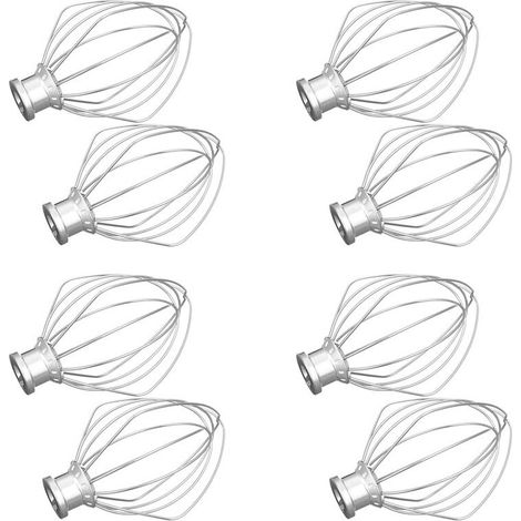 Paquete de 8 accesorios de batidora de varillas de acero inoxidable para batidora de harina K45Ww, batidora de globo para pasteles y batidora de crema. (1/3)