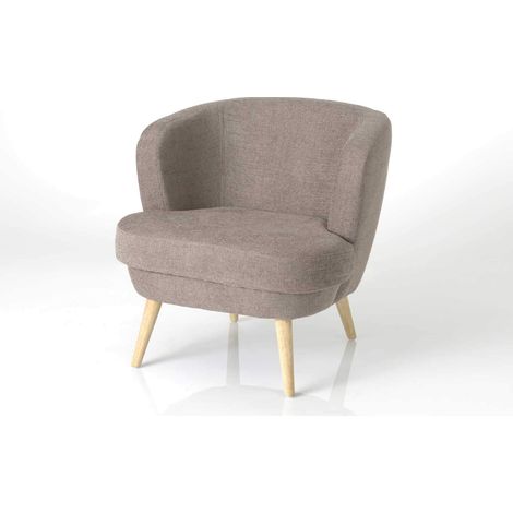 Fauteuil chauffeuse Taupe en Feutrine, Coton, Brown, Unique (1/2)