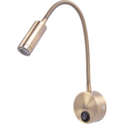 Lampe de lecture LED 3W – Couleur blanc chaud – Installation facile avec interrupteur – Design en bronze pour chambre (1/4)